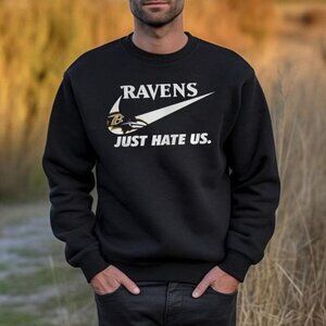 Baltimore Ravens Sweatshirt Retro Vintage Just Hate Us NFL Football Crewneck 05